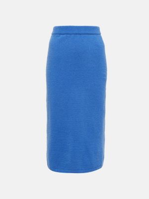 Vlněné midi sukně Nanushka - modrá