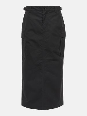 Falda midi de algodón Wardrobe.nyc negro