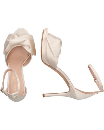 Памучни полуотворени обувки с ток с отворена пета Kate Spade бяло