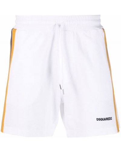 Stripete bomull shorts Dsquared2 hvit