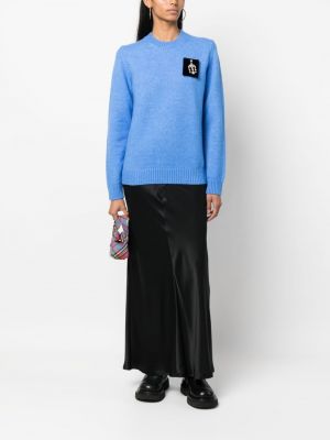 Sweter z okrągłym dekoltem z kryształkami N°21 niebieski