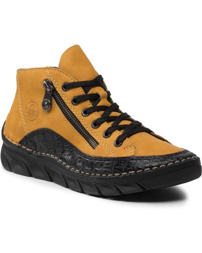 Členkové topánky Rieker žltá