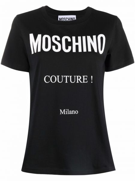 Camiseta de cuello redondo Moschino negro