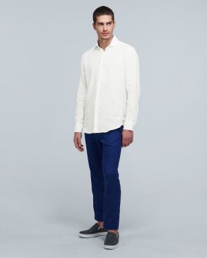 Camicia di lino a maniche lunghe Frescobol Carioca bianco