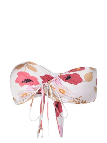 Bikini cu model floral cu imagine Clube Bossa alb