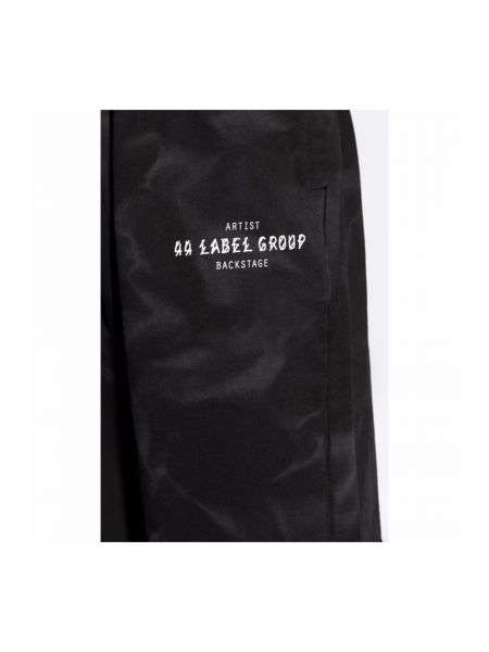 Pantalones cortos desgastados de algodón con estampado 44 Label Group negro