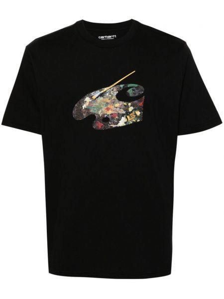 Kokvilnas t-krekls ar apdruku Carhartt Wip melns