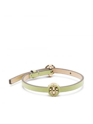 Lær armbånd Tory Burch grønn