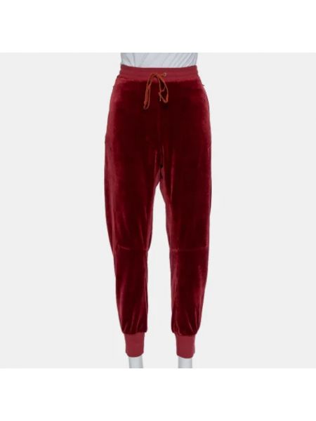 Aksamitne spodnie Chloé Pre-owned czerwone