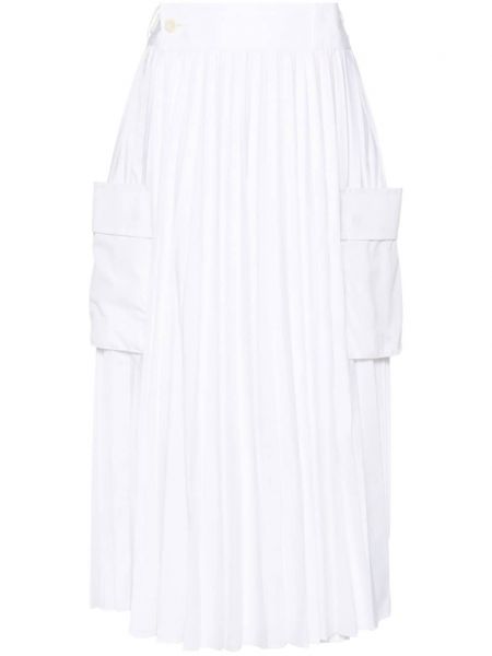 Plisirana midi suknja Sacai bijela