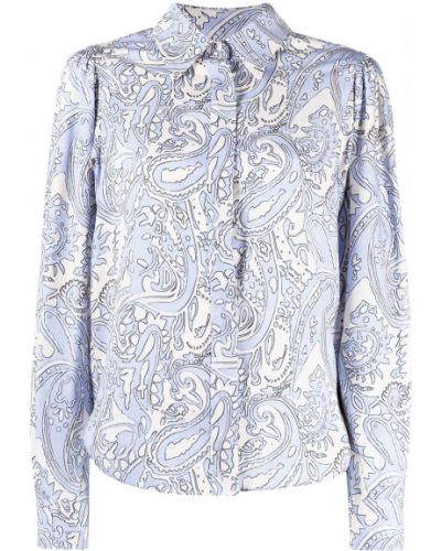 Camisa de cachemir con estampado de cachemira Isabel Marant azul