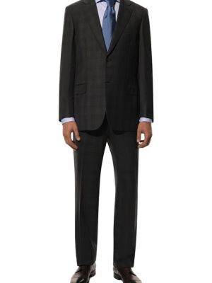 Шерстяной костюм Brioni серый