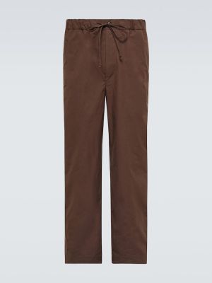 Bavlněné kalhoty Nanushka hnědé