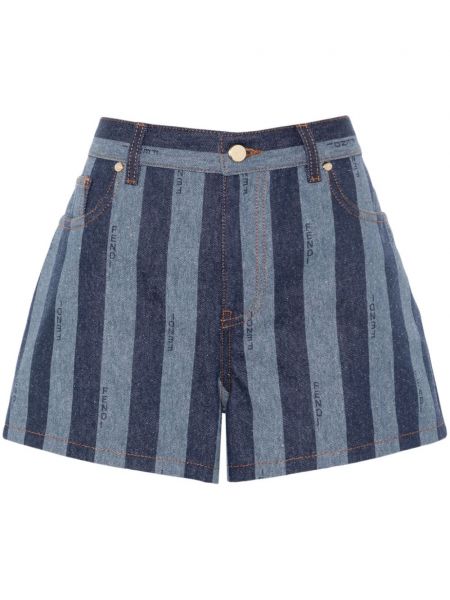 Stribet denimshorts Fendi blå