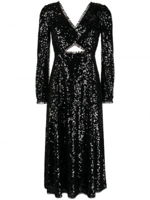 Midi šaty s flitry Needle & Thread černé