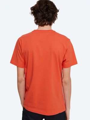 Koszulka bawełniana z nadrukiem Wood Wood pomarańczowa