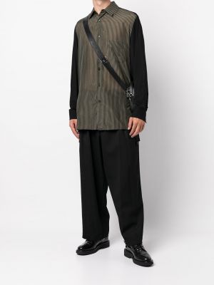 Camisa a rayas oversized Yohji Yamamoto negro