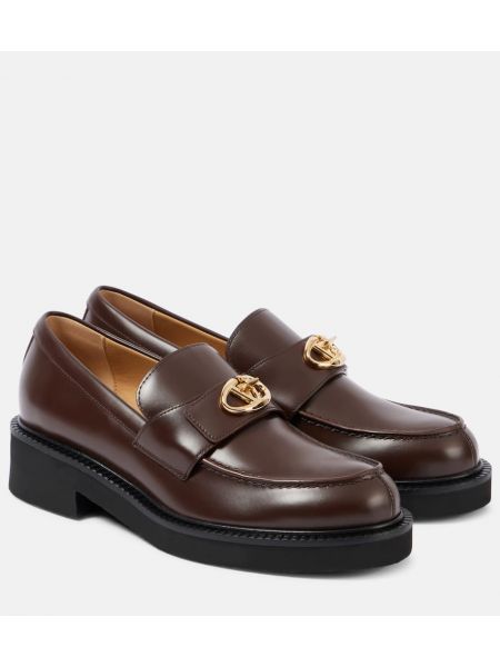 Læder loafers Valentino Garavani rød