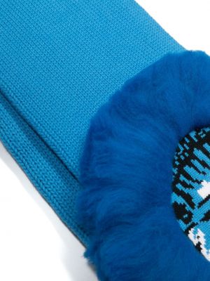Echarpe en coton à imprimé animal Charles Jeffrey Loverboy bleu