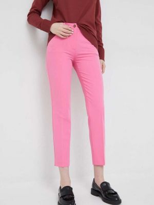 Sisley pantaloni femei, a , drept, high waist - violet