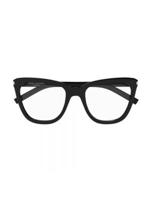 Przezroczyste okulary slim fit Saint Laurent czarne