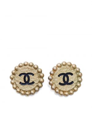 Обеци с копчета Chanel Pre-owned златисто