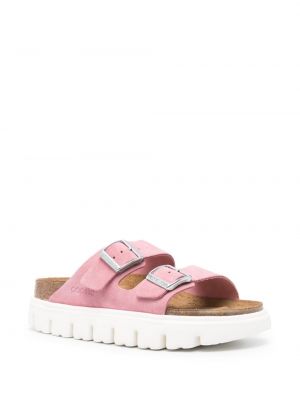 Chunky semišové sandály Birkenstock růžové