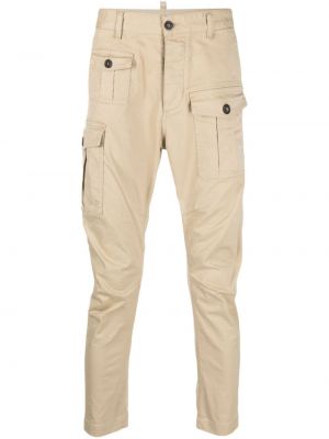 Pantalon cargo à boutons avec poches Dsquared2 beige