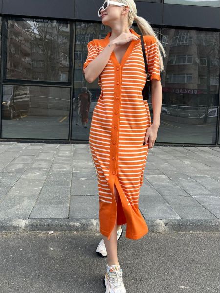 Φόρεμα με κουμπιά Madmext πορτοκαλί