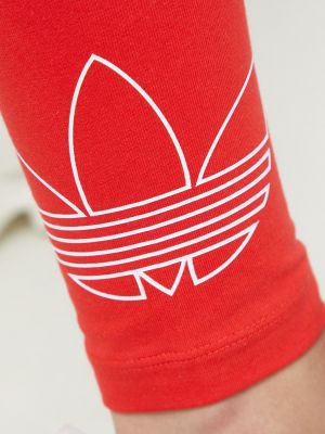 Legíny s potiskem Adidas Originals červené