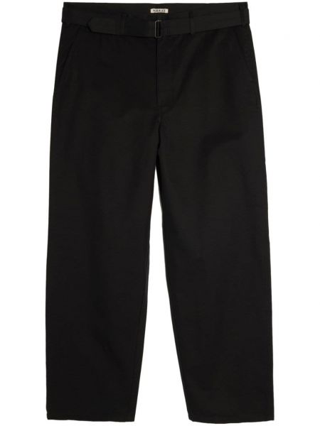 Hedvábné rovné kalhoty Auralee černé