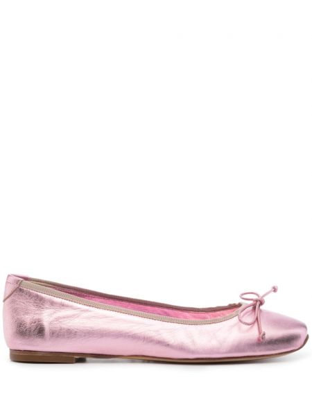 Кожени ниски обувки Casadei розово