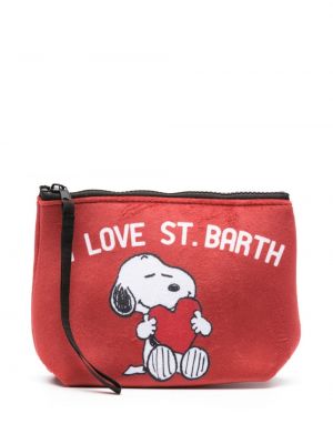 Geantă de catifea cu imagine cu motiv cu inimi Mc2 Saint Barth roșu