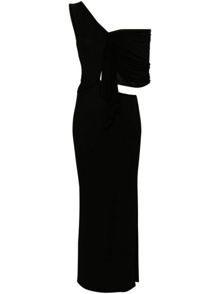 Ravna haljina s draperijom Christopher Esber crna