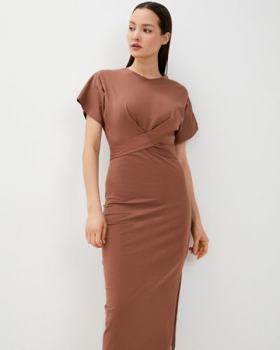 Платье-футболка Trendyol коричневое