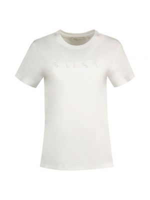 Кружевная футболка Salsa Jeans белая