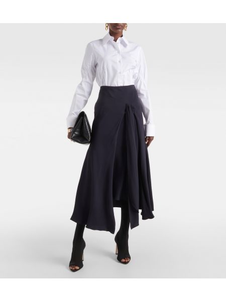 Асимметричная юбка миди с высокой талией Victoria Beckham синяя