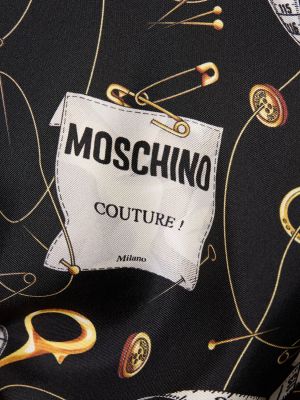 Hedvábná košile s potiskem Moschino černá
