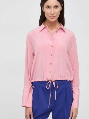 Hedvábné tričko Liviana Conti růžové