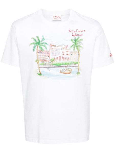 T-shirt aus baumwoll mit print Mc2 Saint Barth weiß