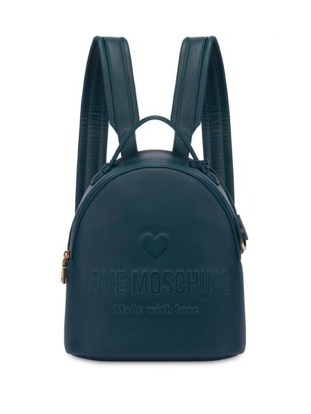 Læder rygsæk Love Moschino grøn