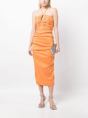 Robe de soirée drapé Rachel Gilbert orange