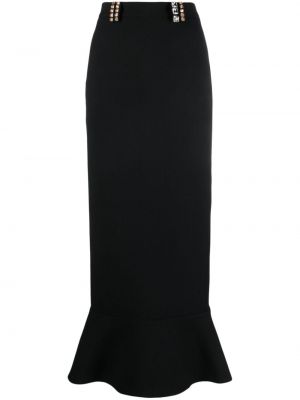 Krepová krištáľová dlhá sukňa V:pm Atelier čierna