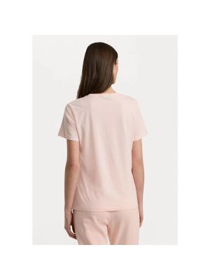 Camiseta de algodón manga corta de cuello redondo Ralph Lauren rosa