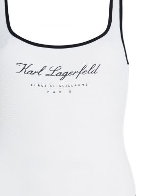 Badeanzug mit print Karl Lagerfeld weiß