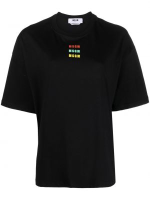T-shirt di cotone con stampa Msgm nero