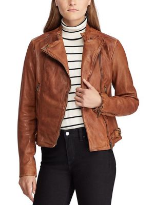 Кожаная куртка Ralph Lauren коричневая
