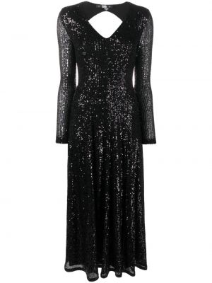 Večerní šaty s flitry Karl Lagerfeld černé
