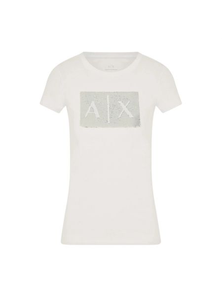 Koszulka klasyczna Armani Exchange biała