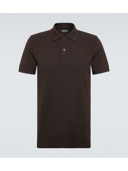 Polo di cotone Tom Ford marrone